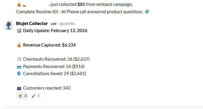 Slack results example